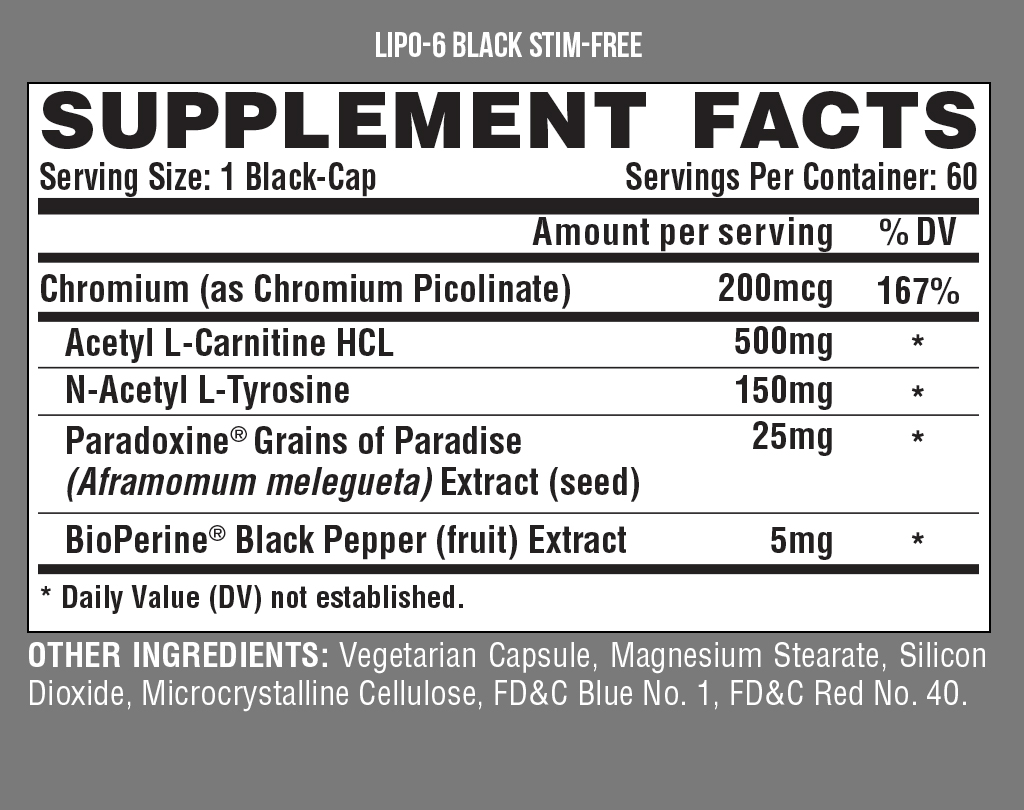 LIPO 6 Black Stim-Free (60 Viên) Không Caffeine | CITY SUPP