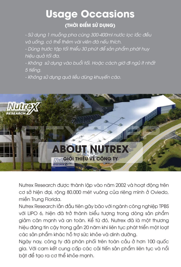 Infographic: Giới thiệu về thương hiệu Nutrex Research